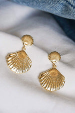 Gold Isla Double Shell Earrings
