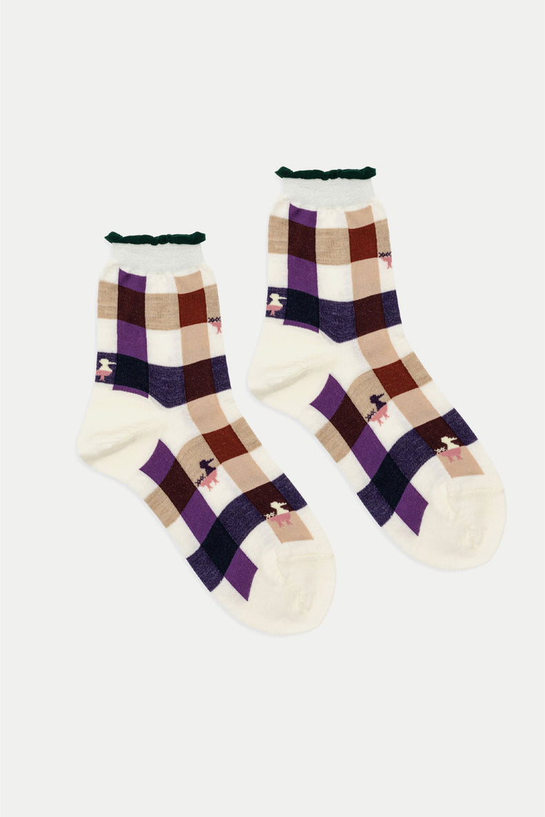 Hansel From Basel Ivory Coucou Short Crew Socks