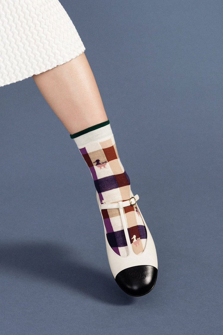 Hansel From Basel Ivory Coucou Short Crew Socks