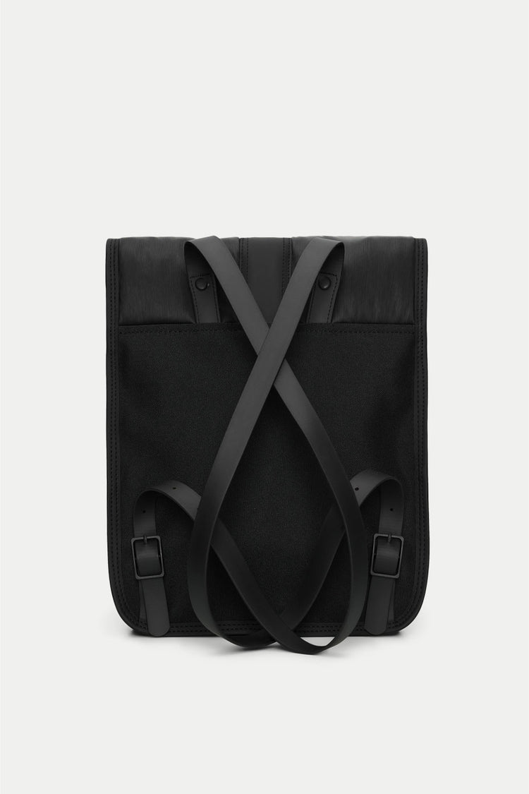 Rains Black Puffed Backpack Micro W3