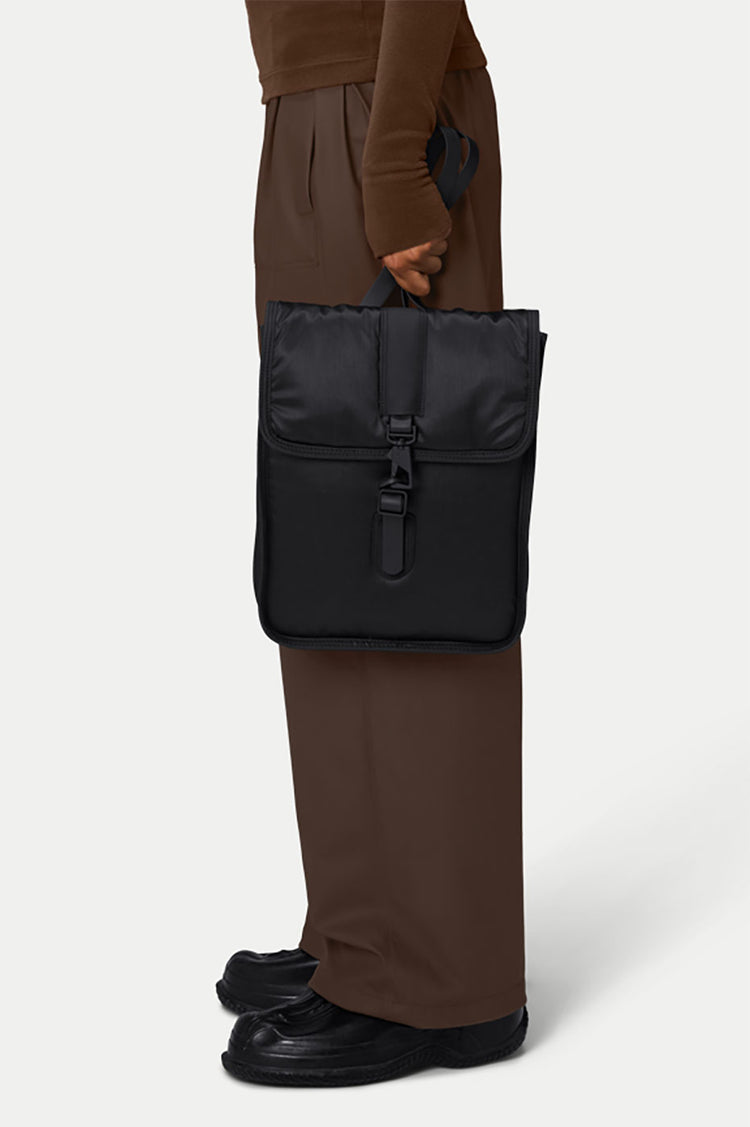 Rains Black Puffed Backpack Micro W3