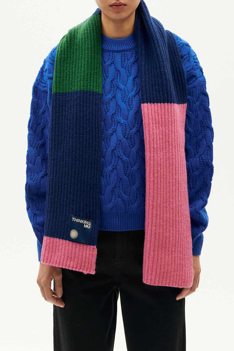 Thinking Mu Pink Ghede Knitted Scarf