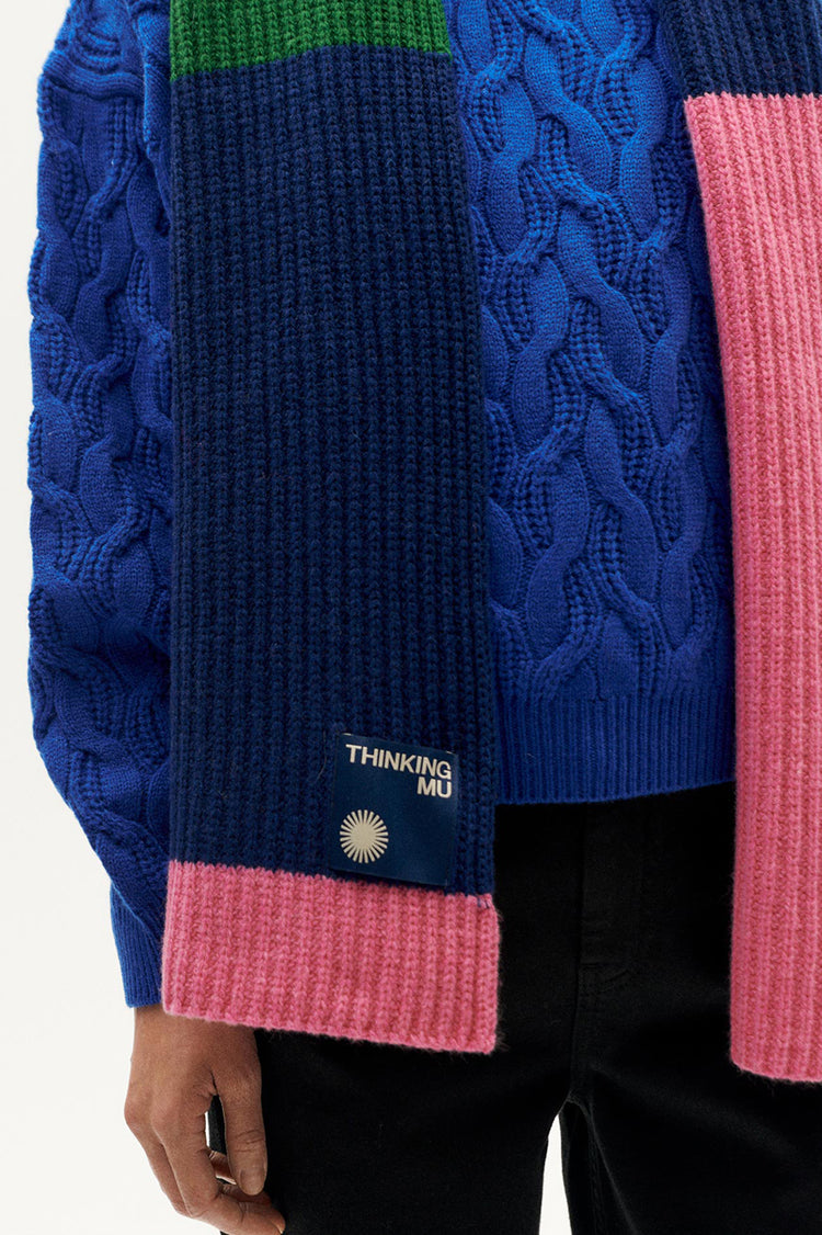 Thinking Mu Pink Ghede Knitted Scarf