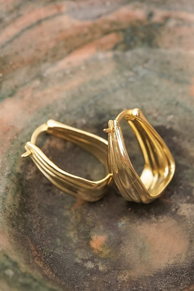 Daisy London Gold Plated Organic Creole Earrings