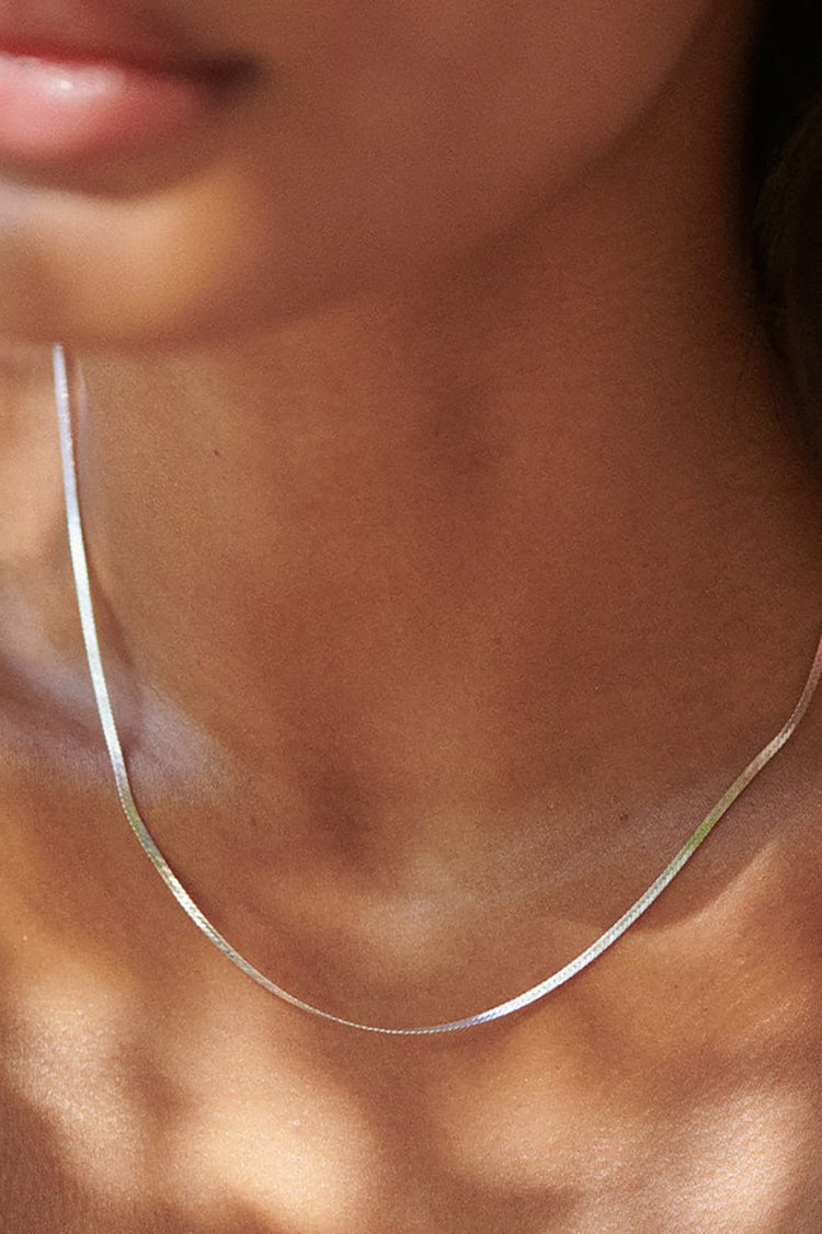 Daisy London Silver Fine Snake Chain Necklace