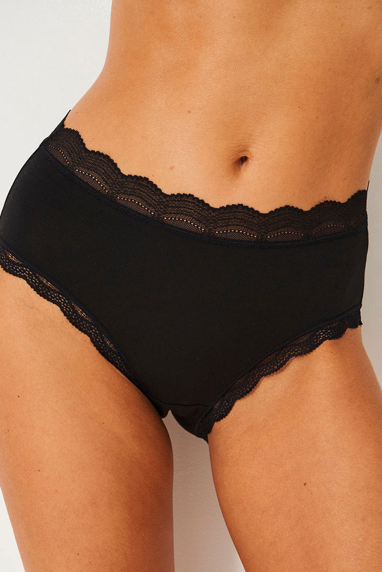 Stripe & Stare Black High Rise Knicker
