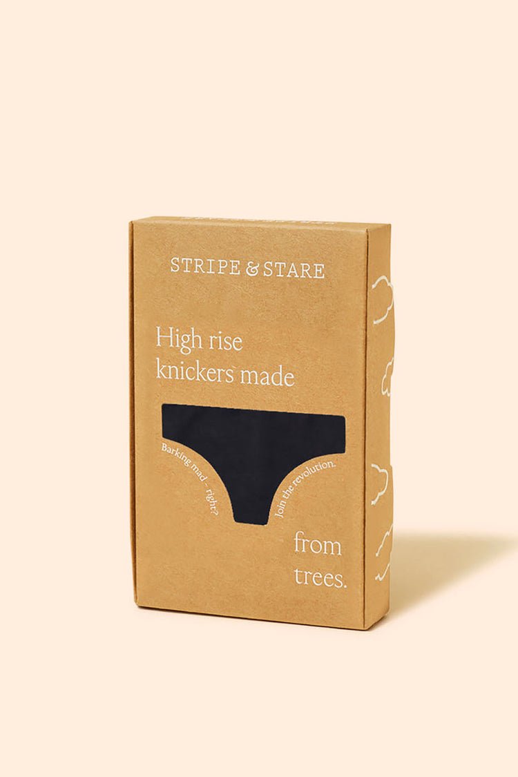 Stripe & Stare Black High Rise Knicker