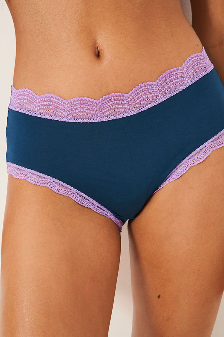 Stripe & Stare Midnight Neon Purple High Rise Knicker