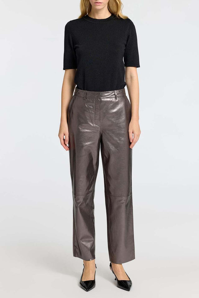 Selected Femme Silver Cora Leather Pant