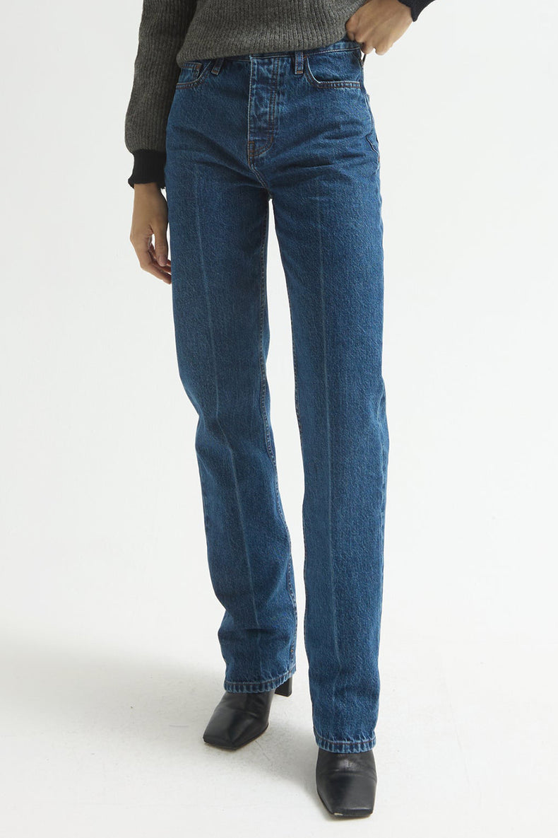 Dala Flat Blue Chalk Line Alley Jeans
