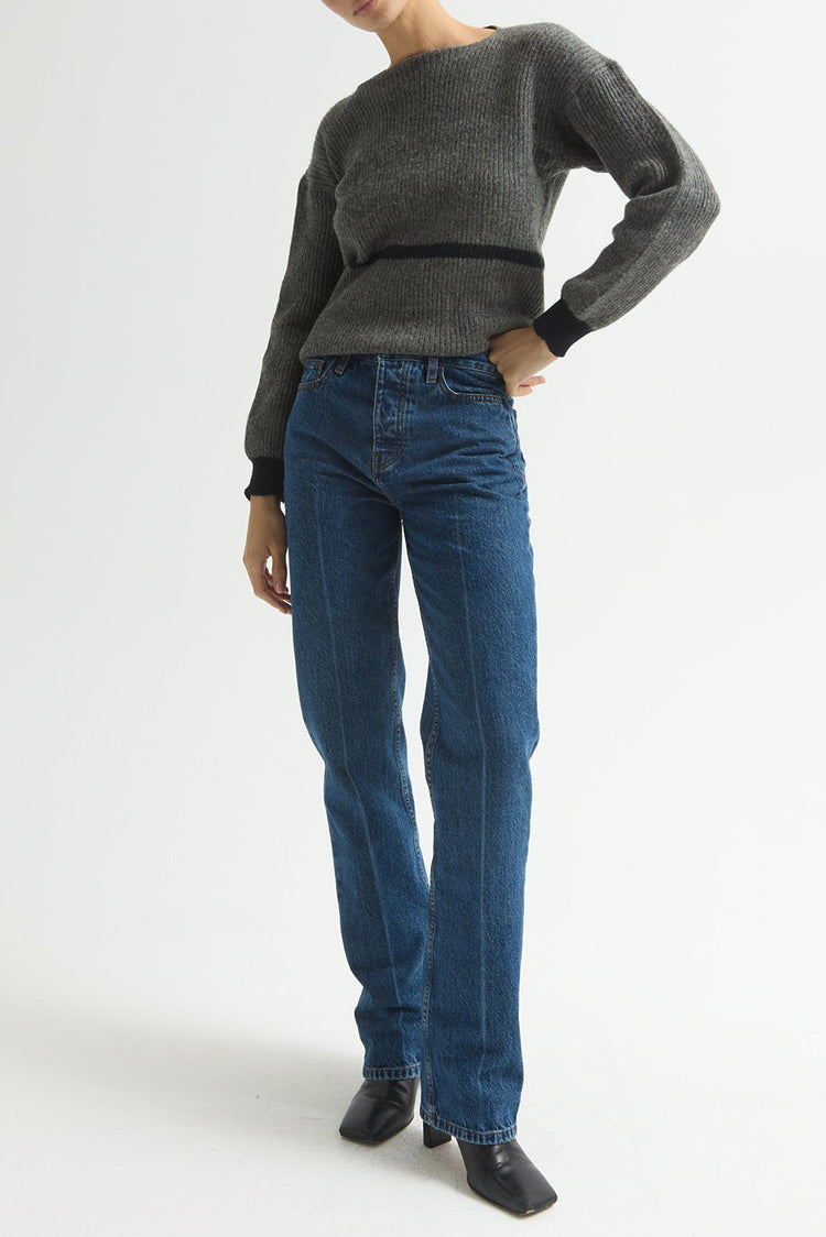 Dala Flat Blue Chalk Line Alley Jeans