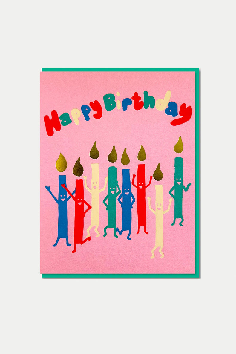 1973 Joyful Happy Candles Card