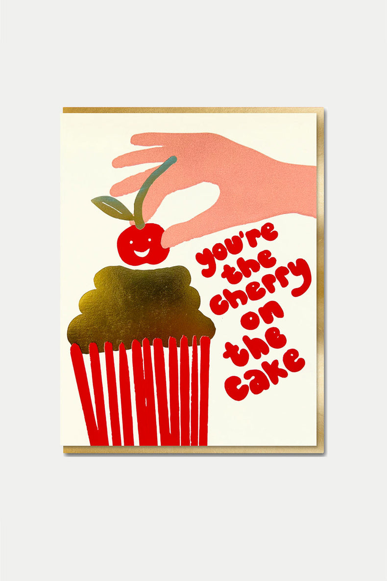 1973 Joyful Cherry Cake Card