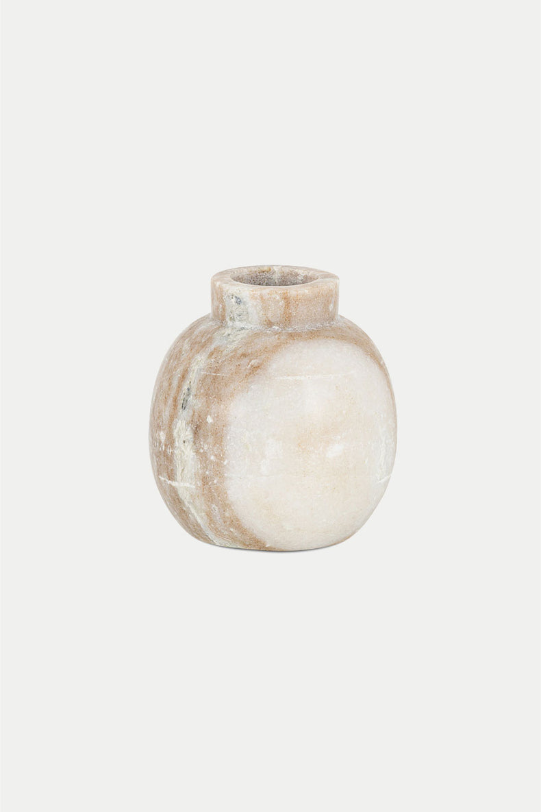 Nkuku Grey Khari Marble Vase - Round