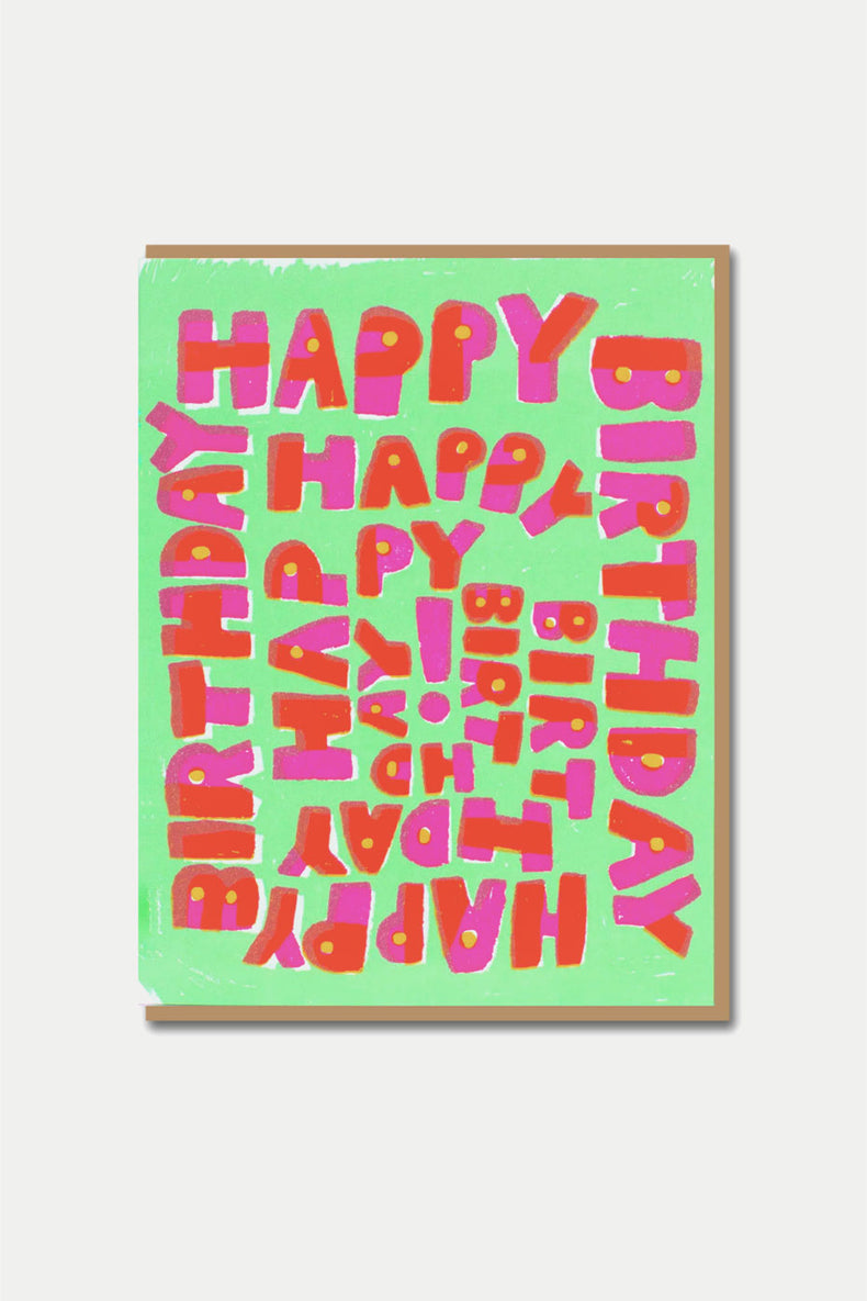 1973 Spiral Happy Birthday Card