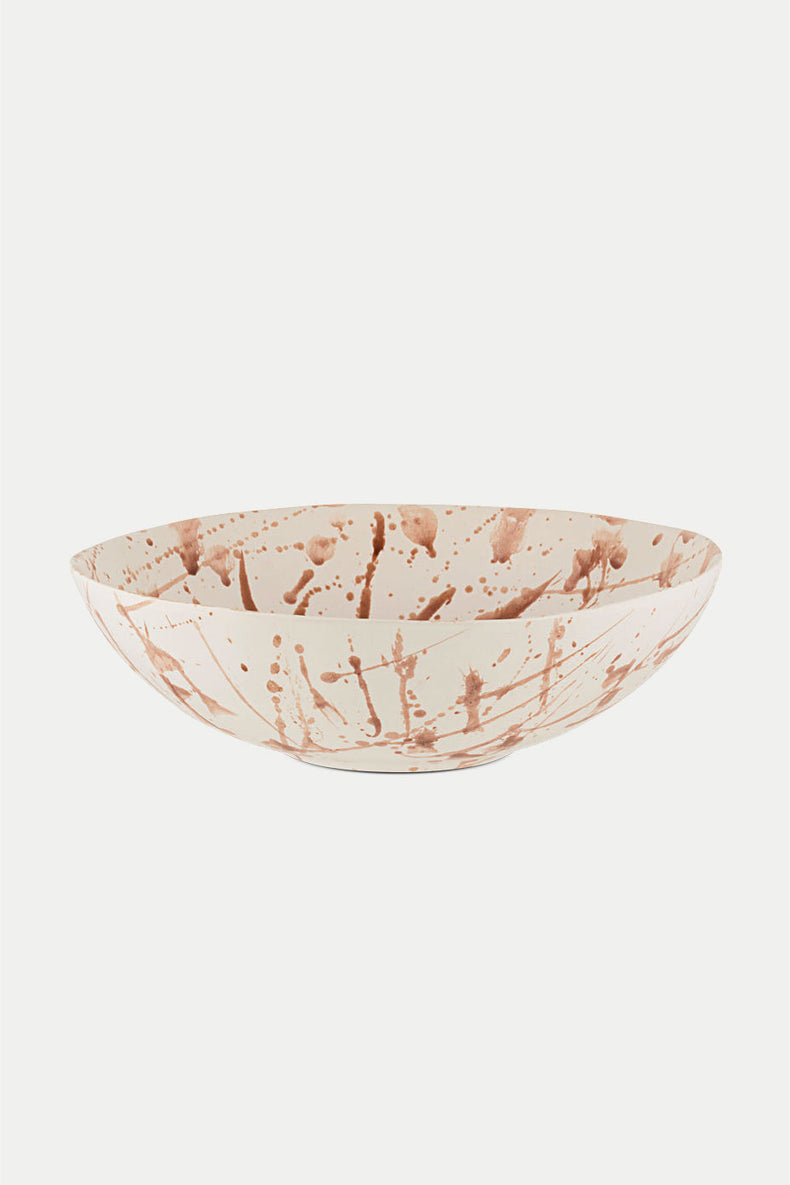 Nkuku Dusty Terracotta Canela Splatter Serving Bowl
