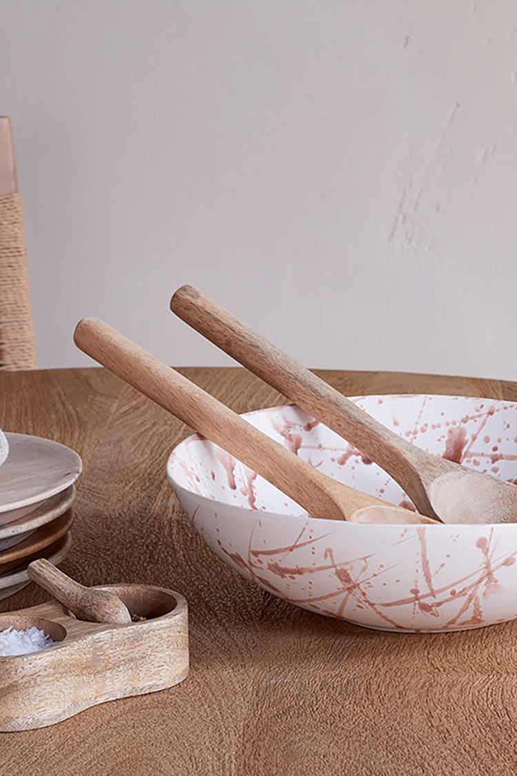 Nkuku Dusty Terracotta Canela Splatter Serving Bowl