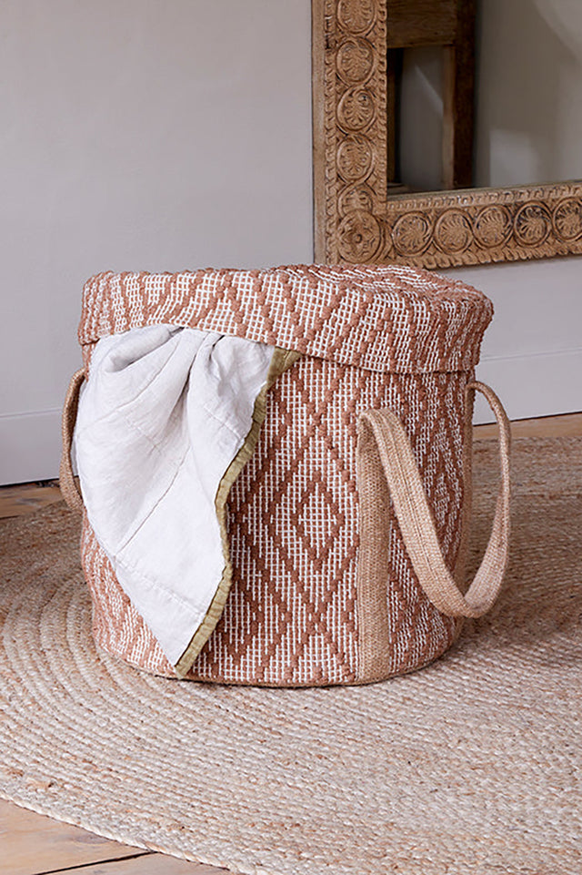 Nkuku Rust & Natural Renu Jute Laundry Basket