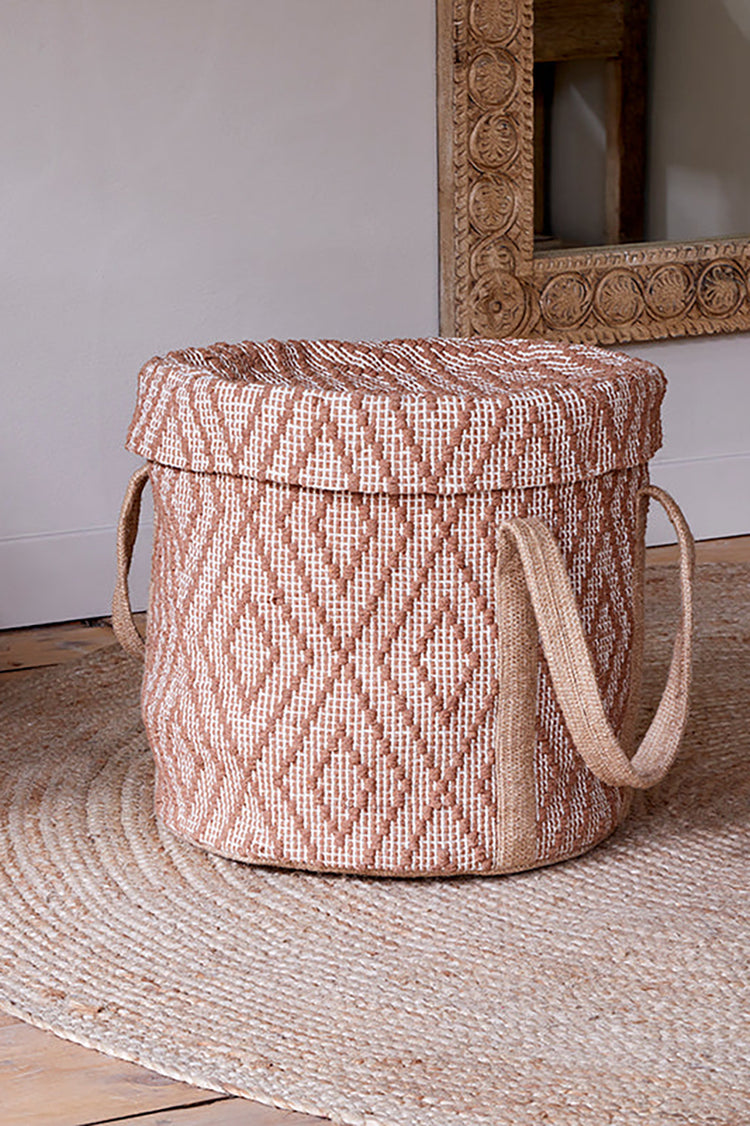Nkuku Rust & Natural Renu Jute Laundry Basket