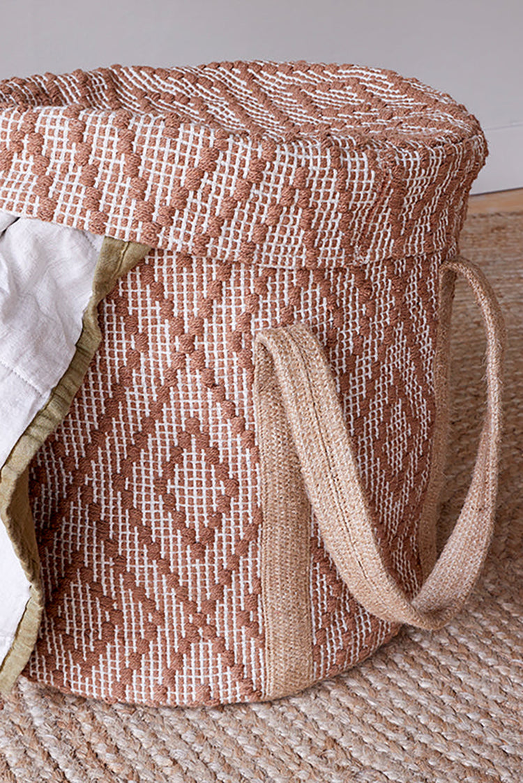 Nkuku Rust & Natural Renu Jute Laundry Basket