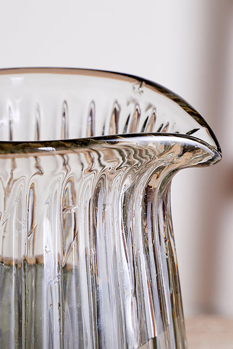 Nkuku Clear Minati Ribbed Glass Jug