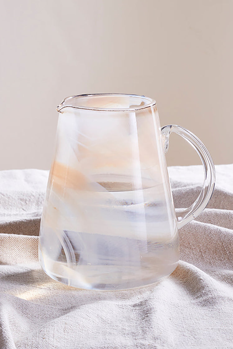 Nkuku Apricot Shirali Marble Swirl Jug