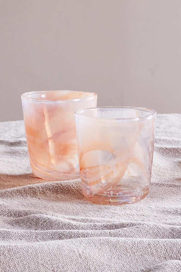 Nkuku Apricot Shirali Marble Swirl Tumbler