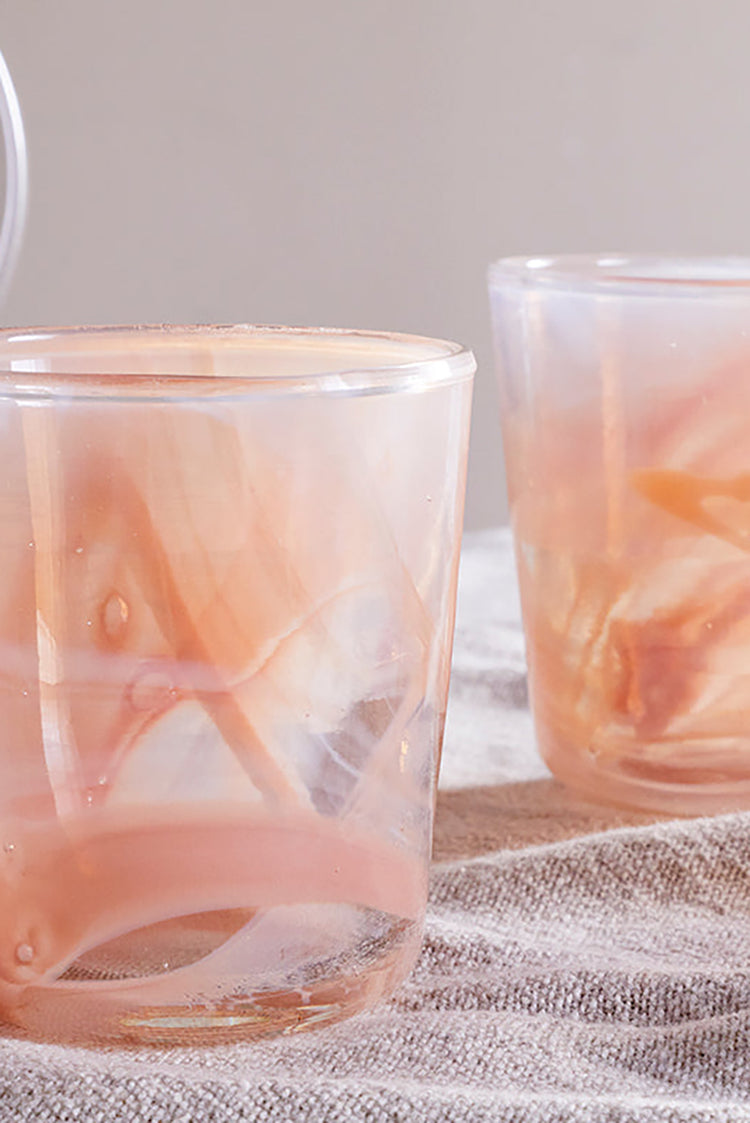 Nkuku Apricot Shirali Marble Swirl Tumbler