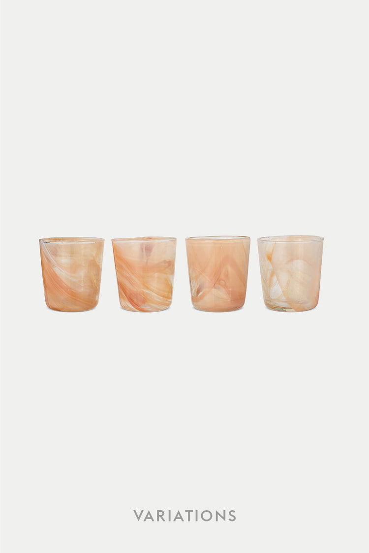 Nkuku Apricot Shirali Marble Swirl Tumbler