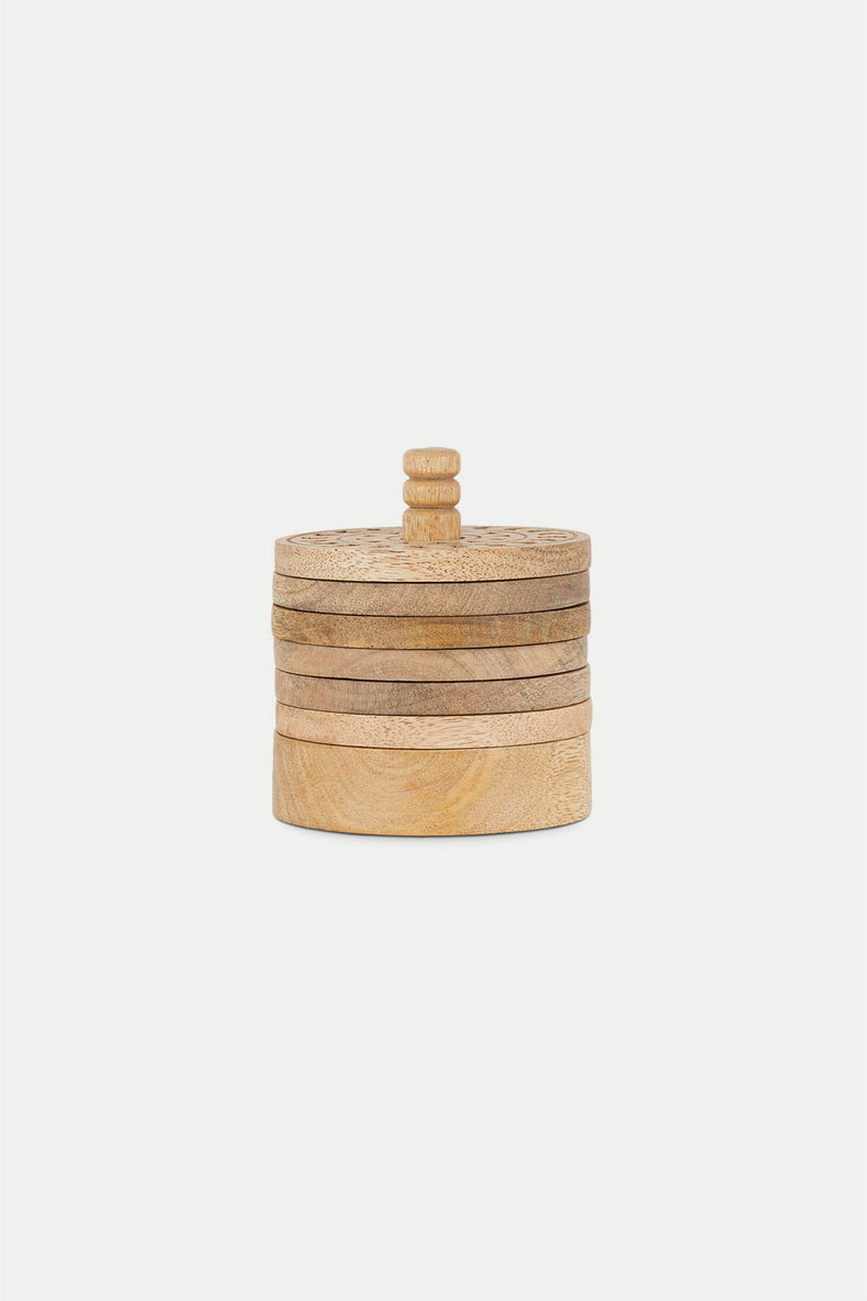 Nkuku Natural Anali Mango Wood Coasters