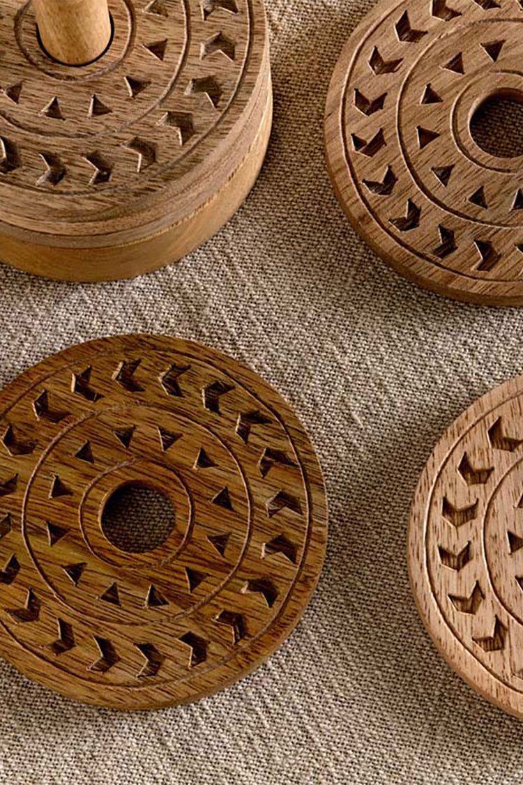 Nkuku Natural Anali Mango Wood Coasters