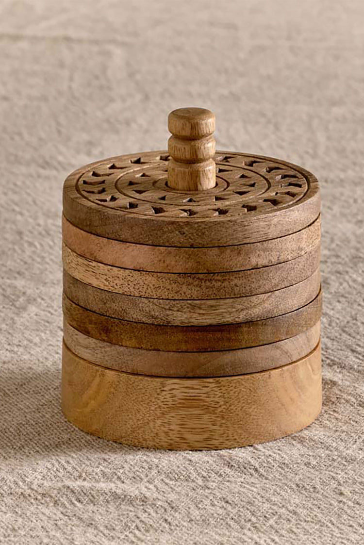 Nkuku Natural Anali Mango Wood Coasters
