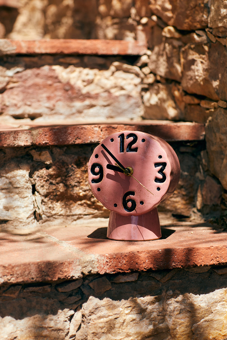HKliving Pink Retro Ceramic Clock