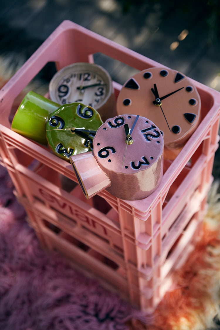 HKliving Pink Retro Ceramic Clock