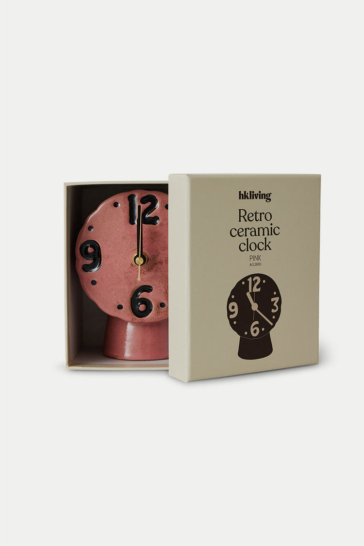 HKliving Pink Retro Ceramic Clock