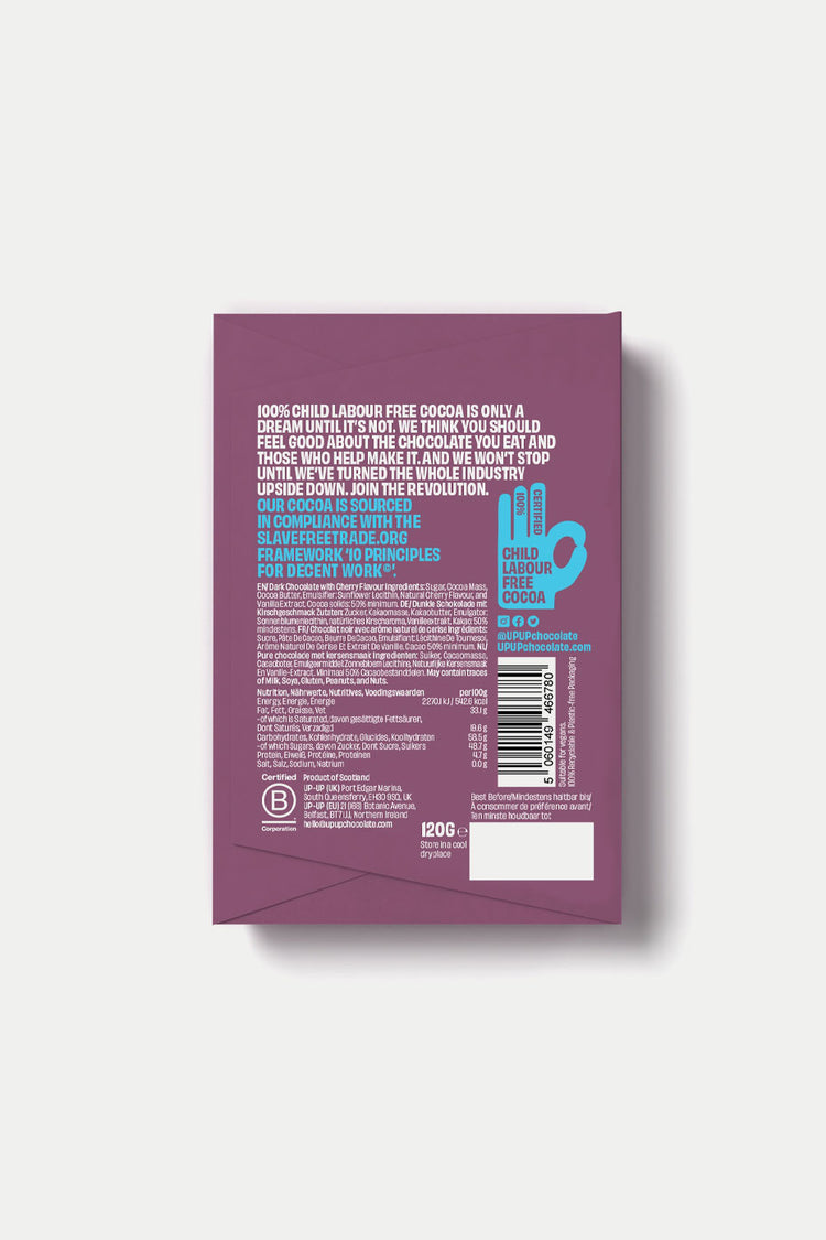 UP-UP Chocolate Dark Cherry Dark Chocolate Bar 120g