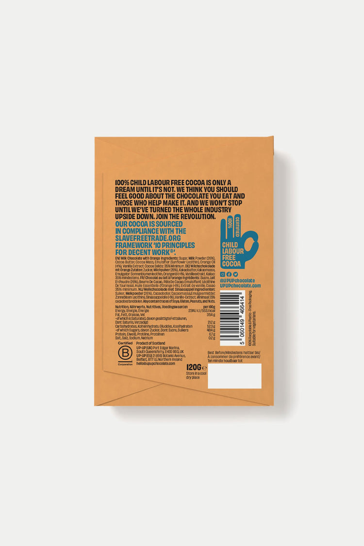 UP-UP Chocolate Sweet Orange Milk Chocolate Bar 120g