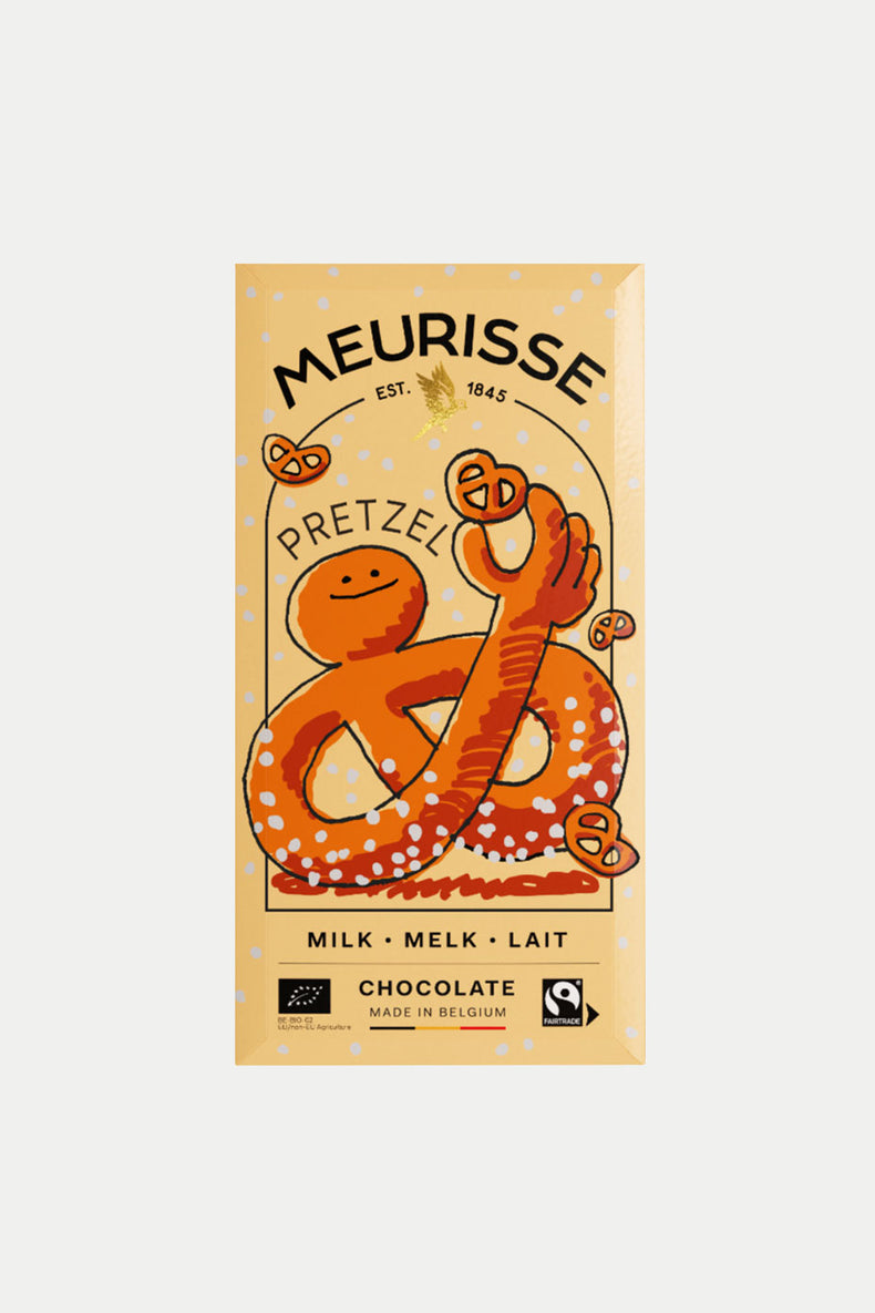 Meurisse Milk Chocolate with Pretzels 100g