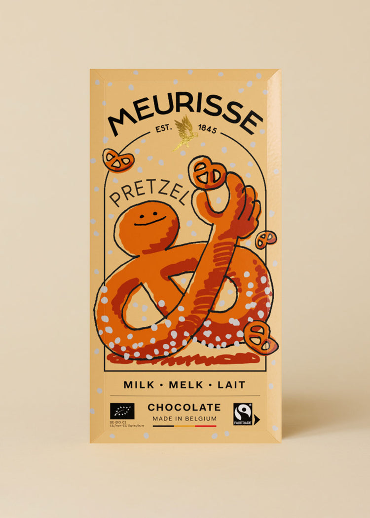 Meurisse Milk Chocolate with Pretzels 100g