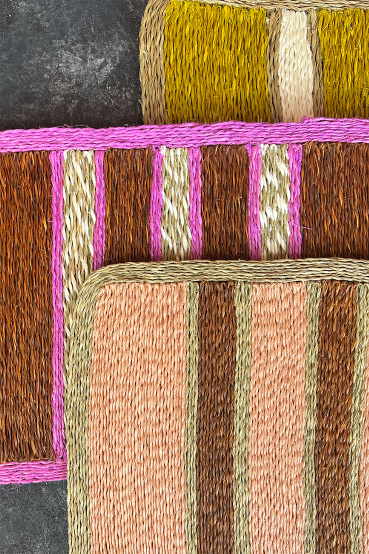 Gone Rural Smoke Red & Blush Rings of Jupiter Placemat