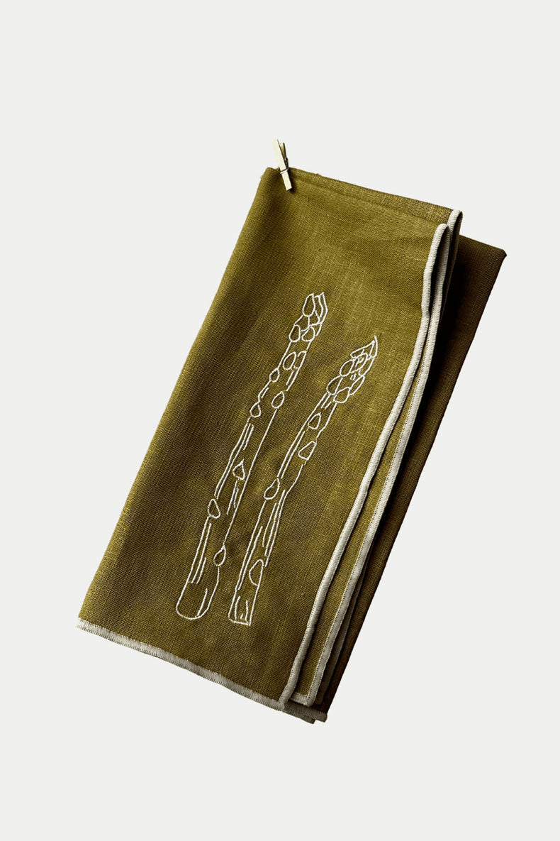 MÆGEN Asparagus Linen Blend Napkins - Set of 2