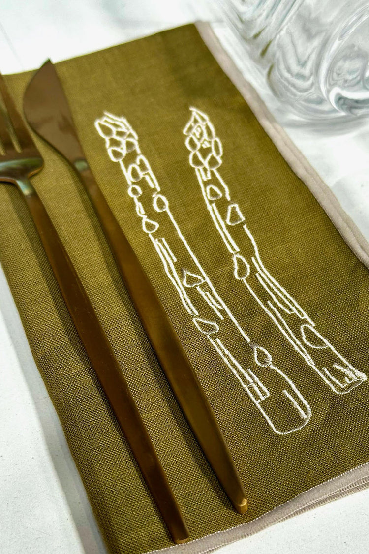 MÆGEN Asparagus Linen Blend Napkins - Set of 2
