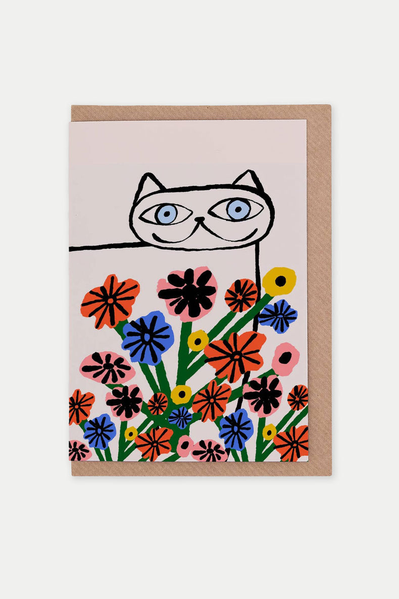 Evermade Garden Cat Greetings Card