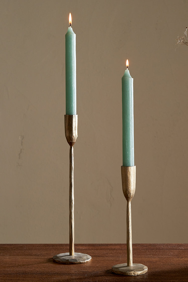 Nkuku Sage Green Rustic Soy Blend Dinner Candles - Set of 2