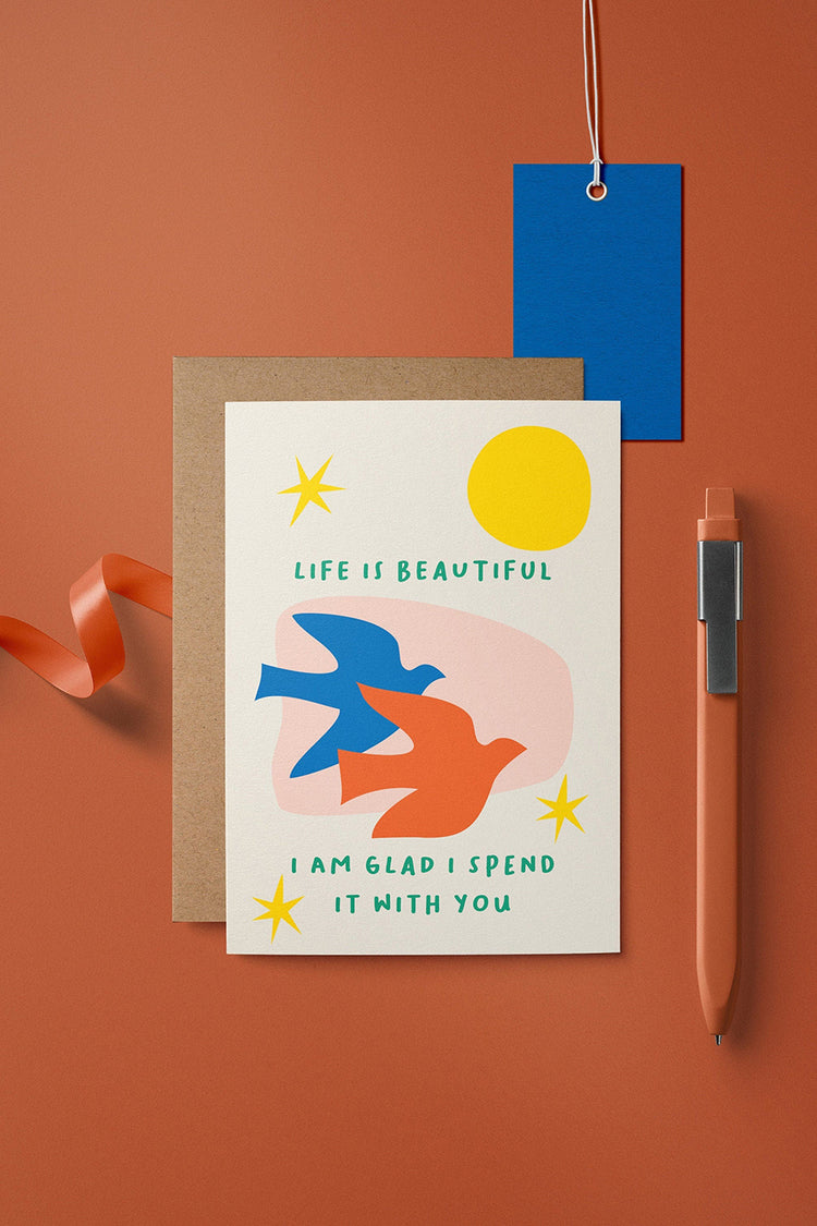Graphic Factory Life Is Beautiful Greeting Card