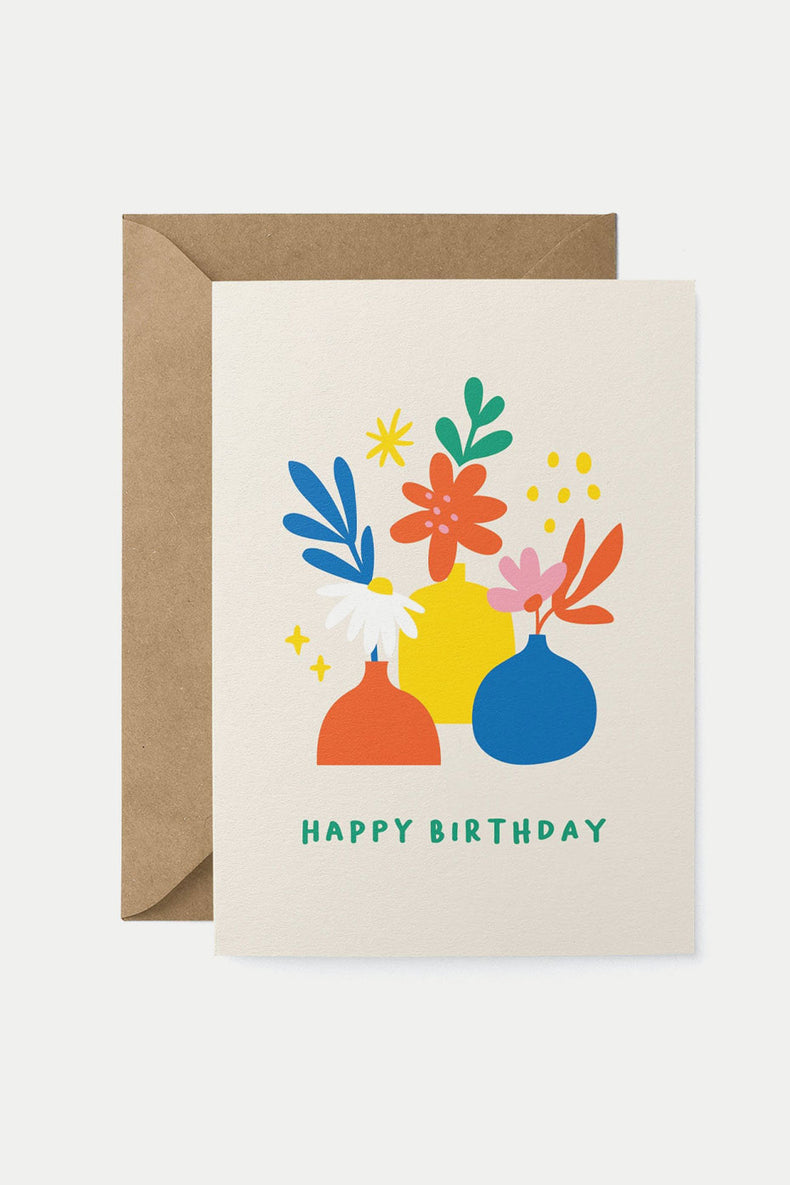 Graphic Factory Birthday Flowers Greeting Card