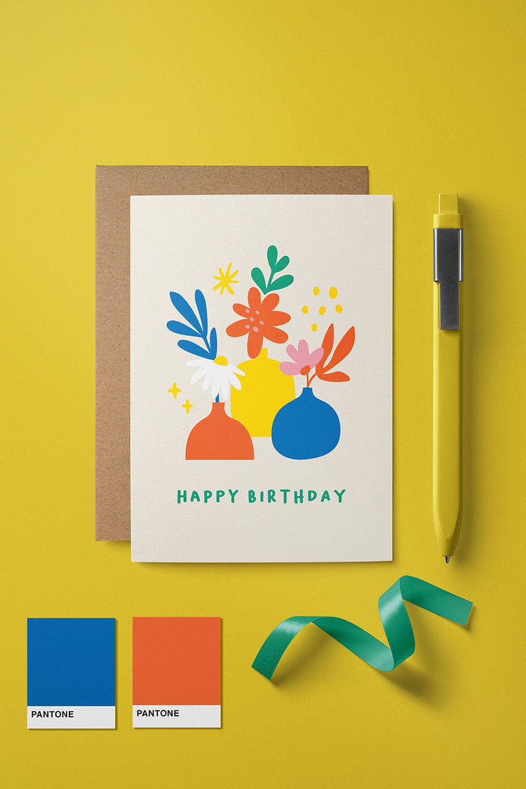 Graphic Factory Birthday Flowers Greeting Card