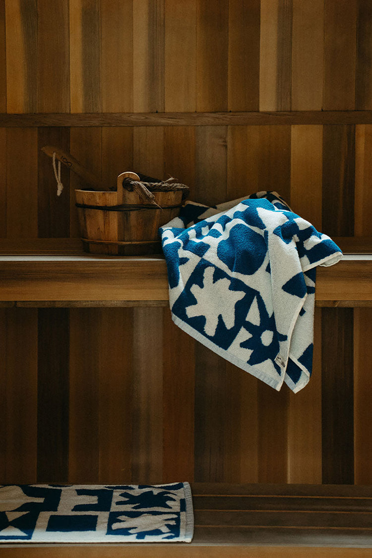 Slowtide Navy Upton Hand Towel
