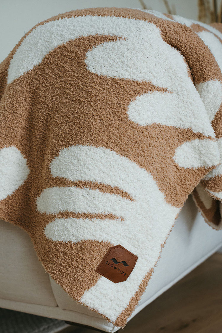 Slowtide Mocha Kingston Plush Knit Throw Blanket