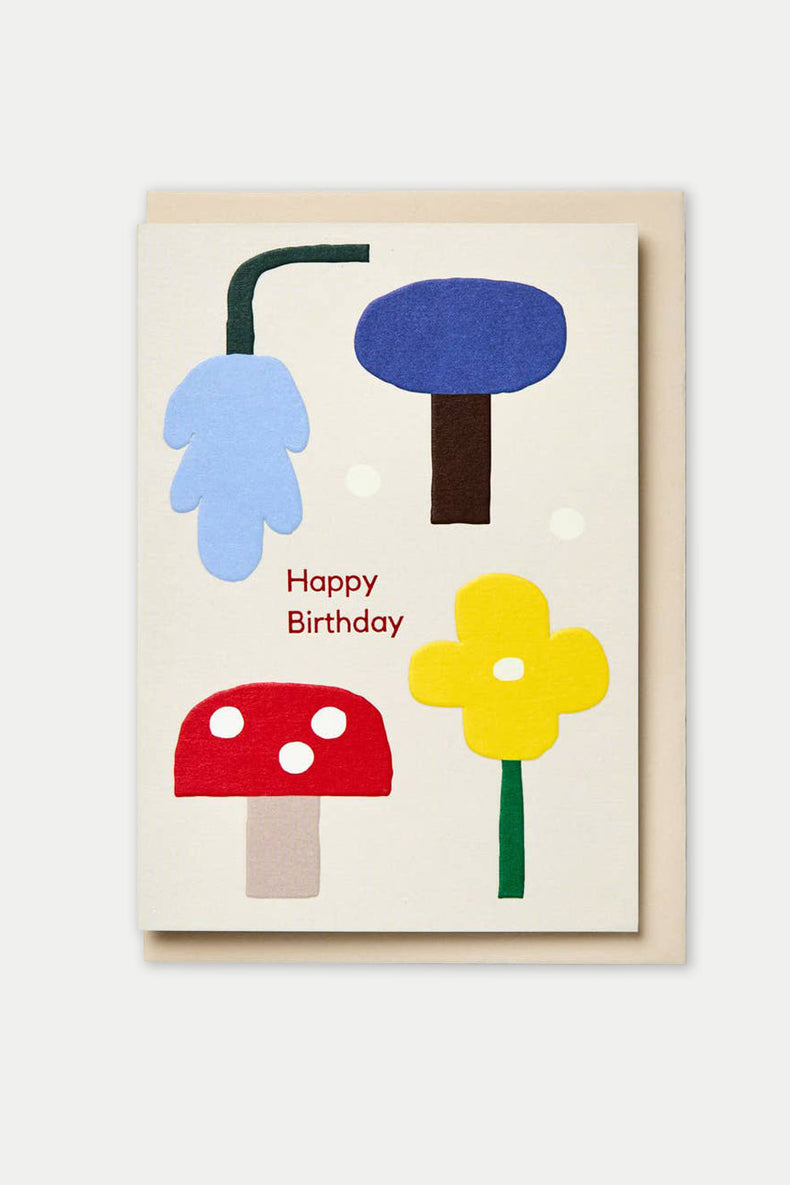 Kinshipped Ayesha Pearce Mushroom Happy Birthday Card